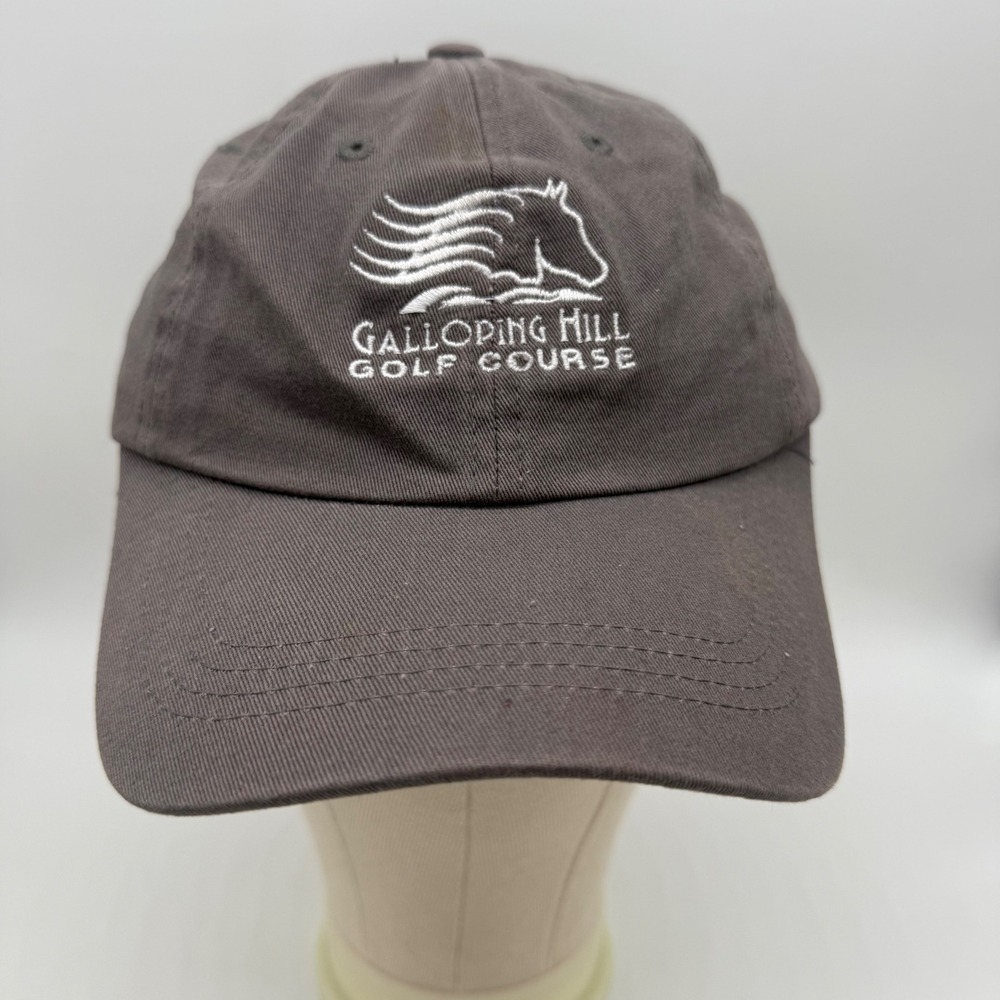 ML Caps Hat Unisex OS Charcoal Galloping Hill Golf Course Embroidered Strapback